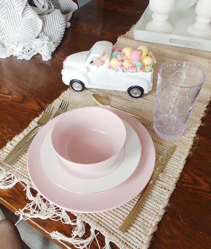 up close view of table setting