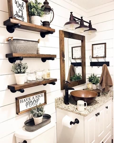 What is my decorating style? Farmhouse bathroom