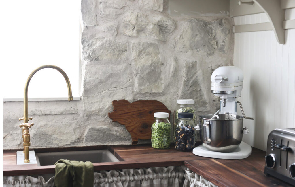 Tidbits and Company stone accent wall