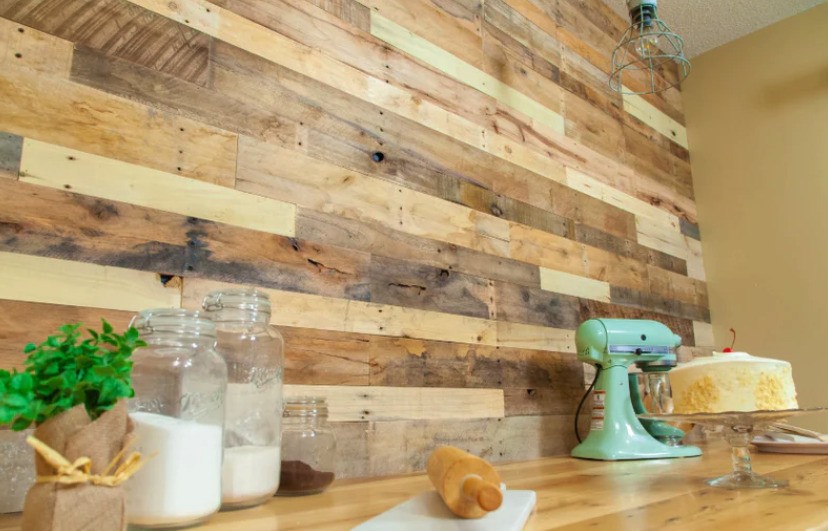 wood accent wall