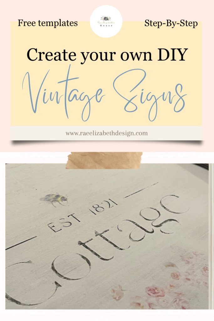 Vintage signs tutorial Pinterest pin
