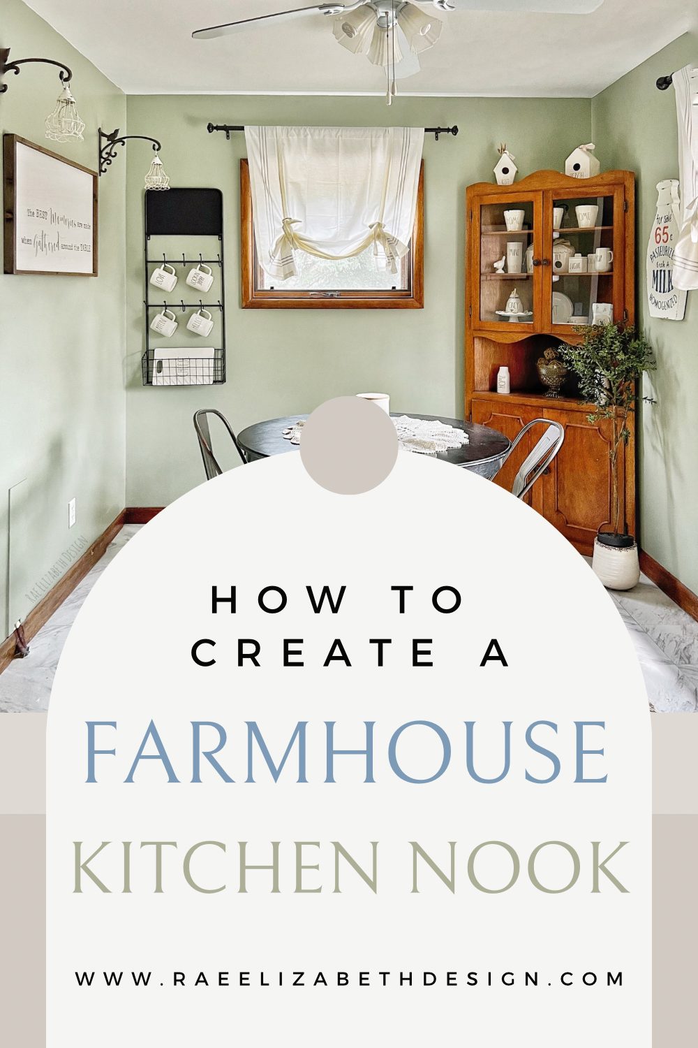 My Charming Farmhouse Kitchen Nook Makeover Reveal + Ideas