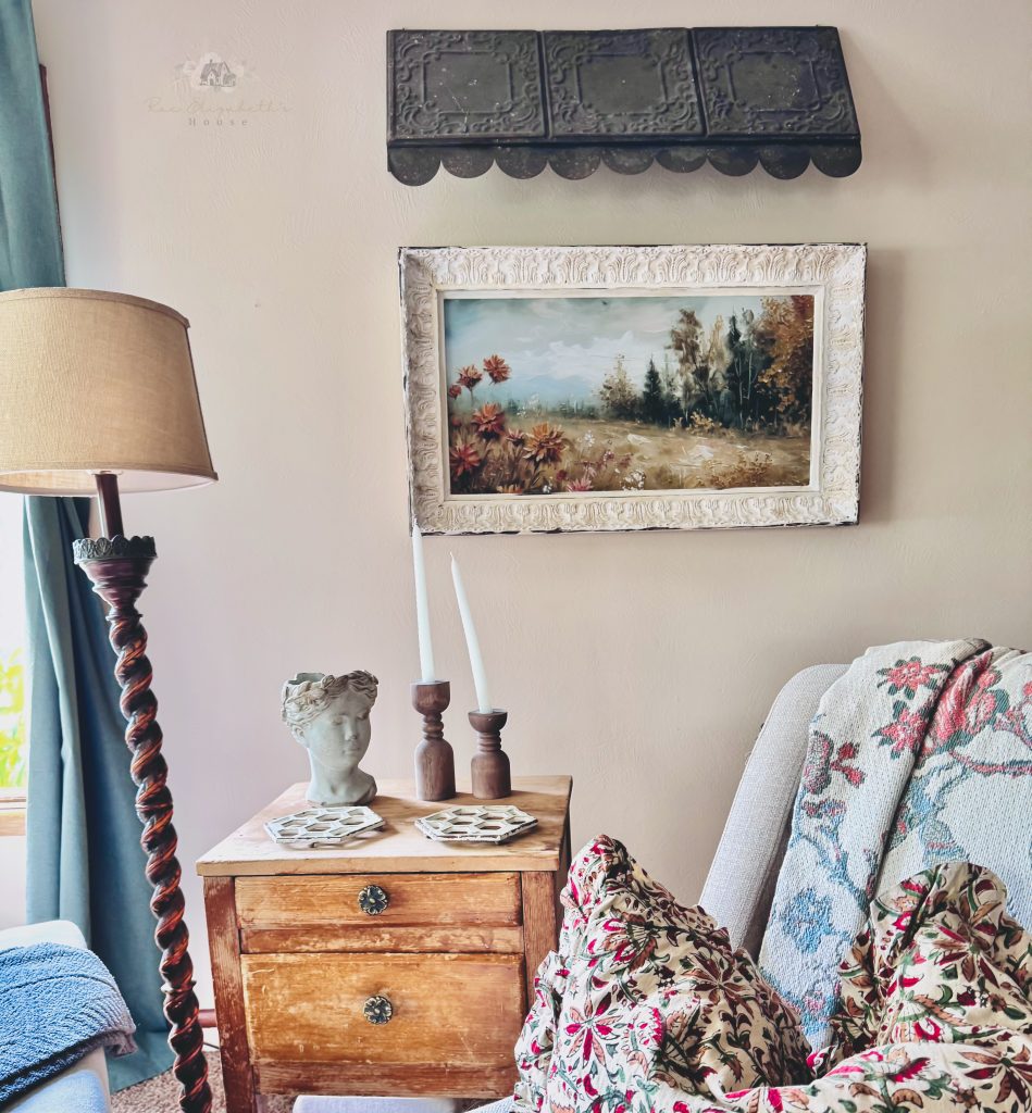 Large vintage picture frame on the wall