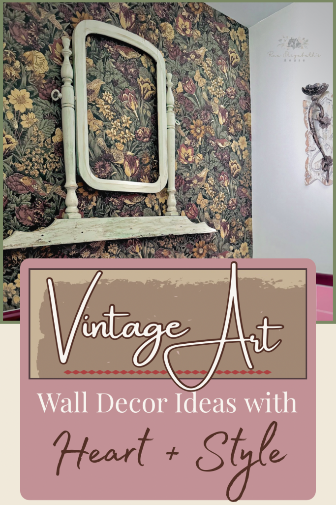 Vintage art wall decor Pinterest pin