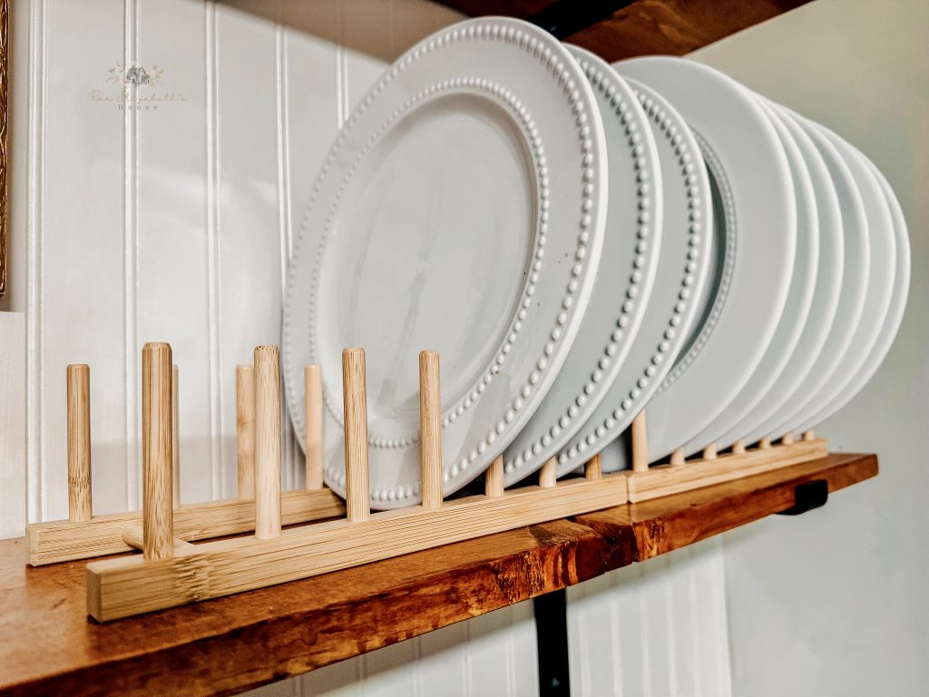 open shelving ideas for small kitchens using dish racks